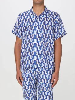 Camicia Peninsula in lino con stampa optical