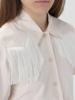 Camicia Pinko in popeline di cotone con frange