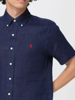 Camicia Polo Ralph Lauren in lino con logo