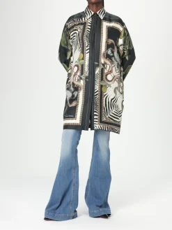 Camicia Roberto Cavalli in seta con stampa grafica