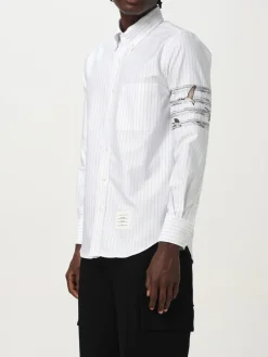 Camicia Thom Browne in cotone a righe con stampa