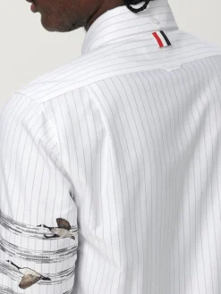 Camicia Thom Browne in cotone a righe con stampa