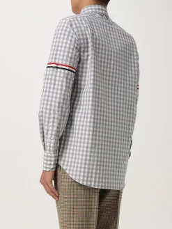 Camicia Thom Browne in cotone check con logo