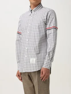 Camicia Thom Browne in cotone check con logo