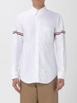 Camicia Thom Browne in popeline con flag logo