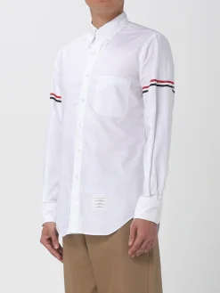 Camicia Thom Browne in popeline con flag logo