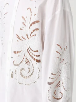 Camicia Twinset in cotone con inserti in pizzo macramè