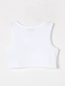 Canotta crop in cotone con logo MSGM Kids