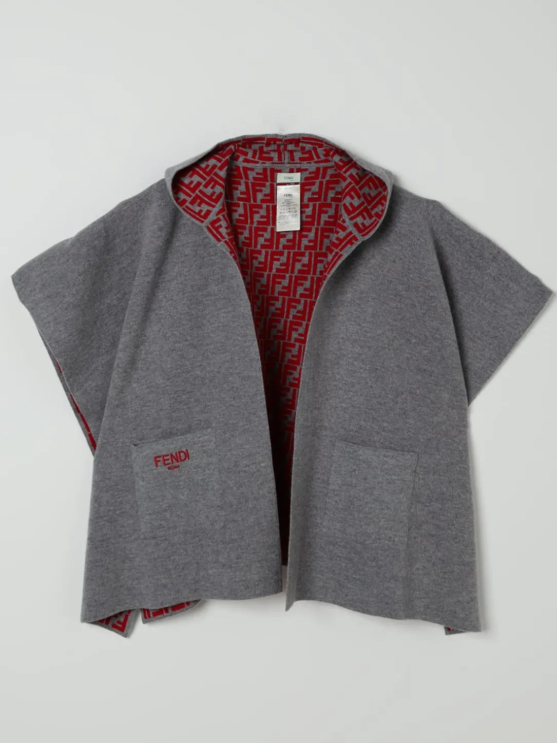 Cappa in lana FF Fendi con cappuccio