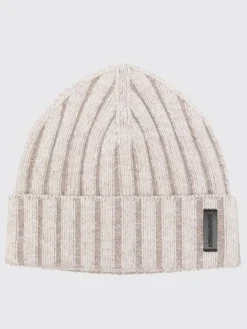 Cappello a berretto in lana vergine a coste Emporio Armani