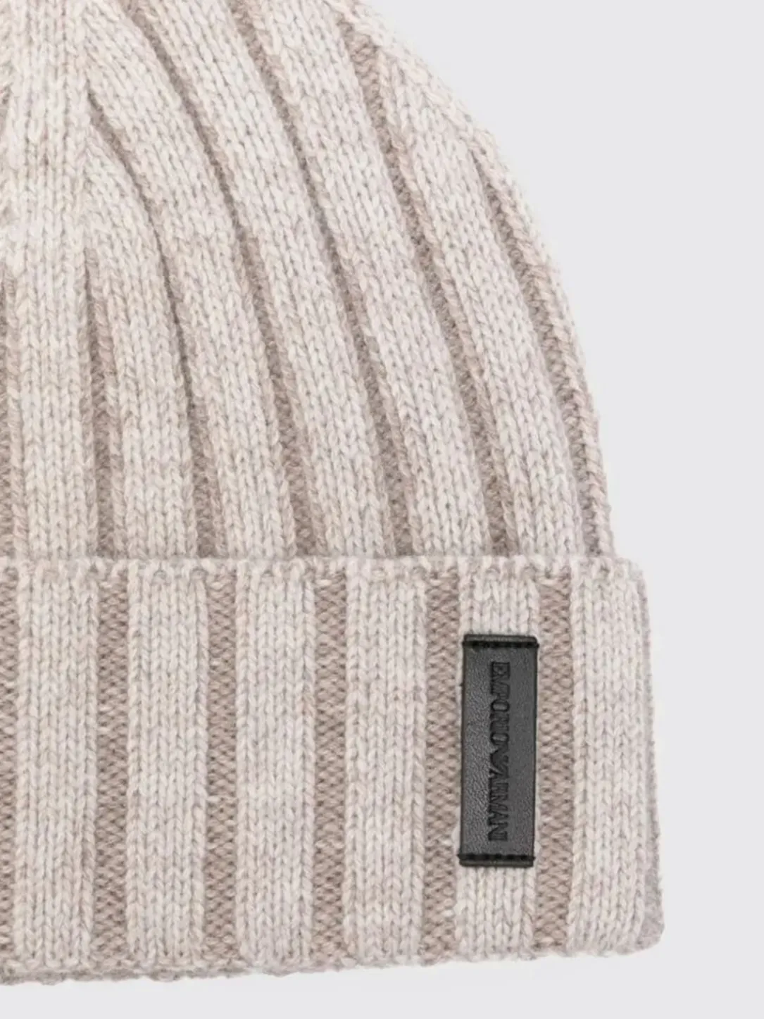 Cappello a berretto in lana vergine a coste Emporio Armani