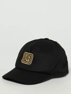 Cappello Balmain in cotone con logo ricamato