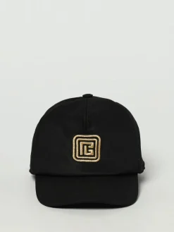 Cappello Balmain in cotone con logo ricamato