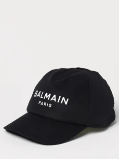 Cappello Balmain in cotone con stampa logo