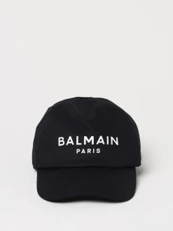 Cappello Balmain in cotone con stampa logo