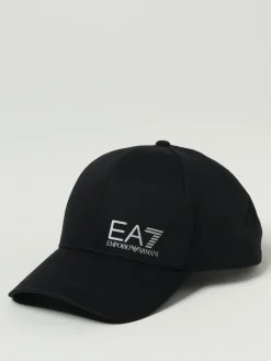 Cappello EA7 in cotone con stampa logo