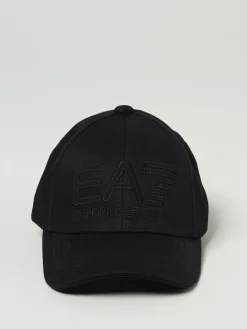 Cappello EA7 in cotone con logo ricamato