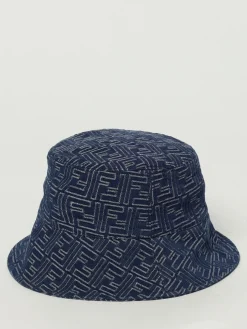 Cappello FF Fendi in denim con monogram jacquard