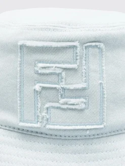 Cappello FF Fendi in denim di cotone con monogram ricamato