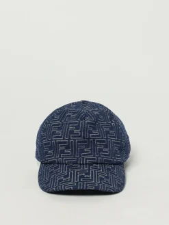 Cappello FF Fendi in denim con monogram jacquard