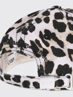 Cappello Ganni in cotone stampa animalier