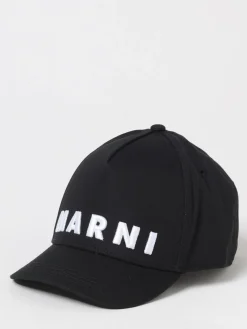 Cappello Marni in cotone con logo ricamato