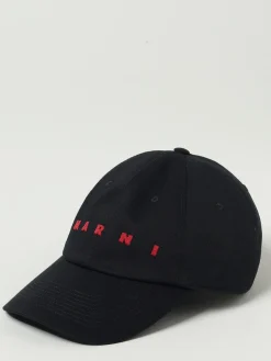 Cappello Marni in cotone con logo ricamato