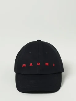 Cappello Marni in cotone con logo ricamato