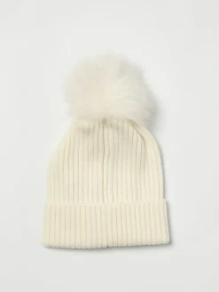 Cappello Moncler in lana vergine a coste con pompon