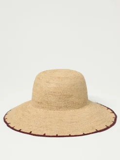 Cappello Paul Smith in rafia crochet con motivo paisley ricamato