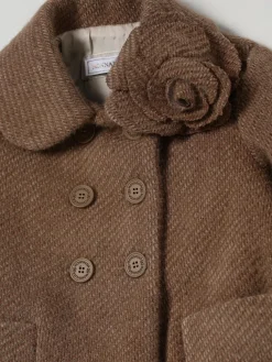Cappotto a doppiopetto con fiore Monnalisa