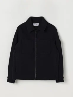 Cappotto monopetto Stone Island Junior in misto lana vergine