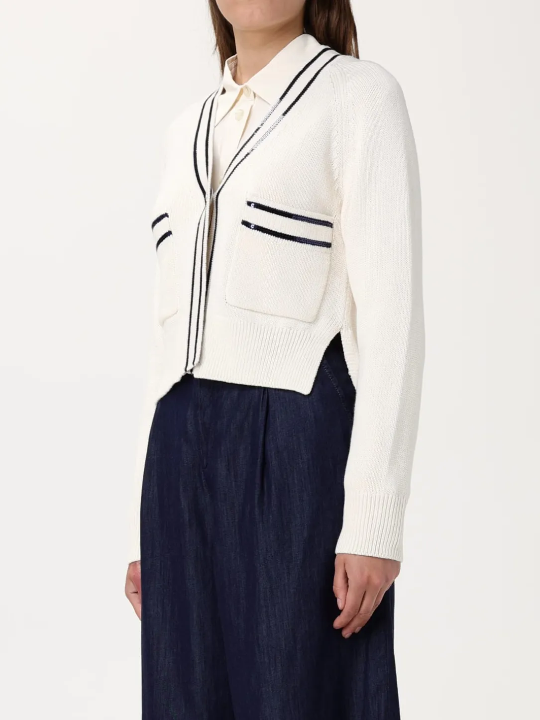 Cardigan a v Liu Jo in cotone con paillettes