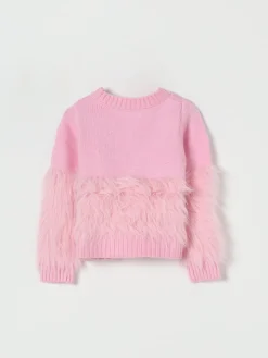 Cardigan con inserti in pelliccia sintetica Monnalisa