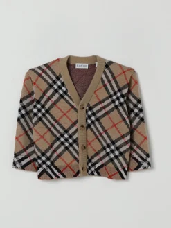 Cardigan di lana check Burberry
