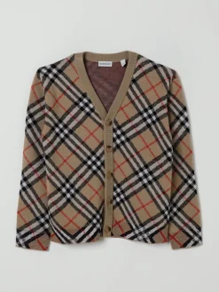 Cardigan di lana check Burberry