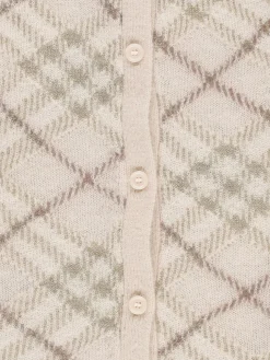 Cardigan in lana di Alpaca check Burberry