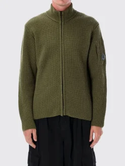 Cardigan in misto lana con logo C.P. Company