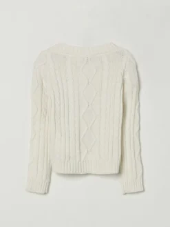 Cardigan in misto lana con fiori Monnalisa