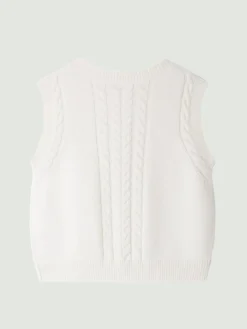 Cardigan in misto lana e cotone a girocollo Bonpoint