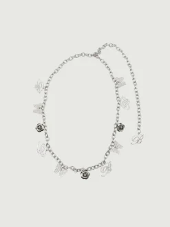 Cintura Blumarine in ottone con charms e strass incastonati