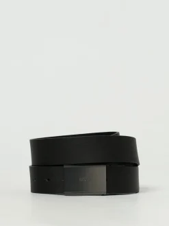 Cintura Boss reversibile in pelle con doppia fibbia