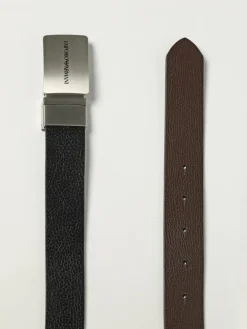 Cintura Emporio Armani reversibile in pelle a grana