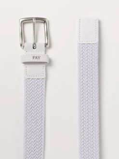 Cintura Fay Junior in tessuto intrecciato stretch e camoscio