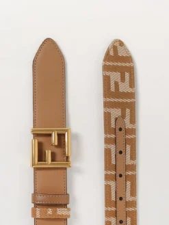 Cintura FF Fendi reversibile in canvas jacquard e pelle