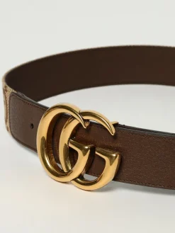 Cintura GG Marmont Gucci in cotone e pelle