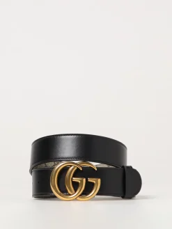 Cintura Marmont Gucci reversibile in pelle e tessuto GG Supreme