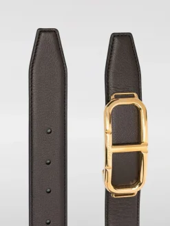 Cintura Tom Ford reversibile in pelle a grana naturale