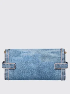 Clutch B-Buzz 23 Balmain in denim di cotone