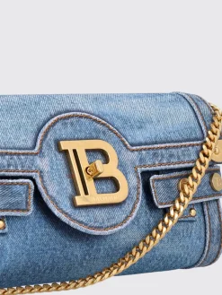 Clutch B-Buzz 23 Balmain in denim di cotone